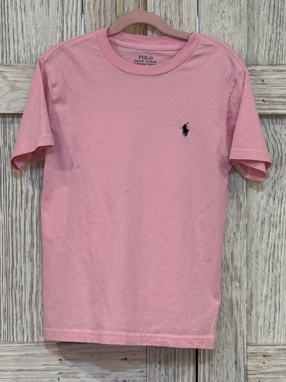 Polo by Ralph Lauren Kids Light Pink Short Sleeve Tee with Navy Pony Sz S (8)